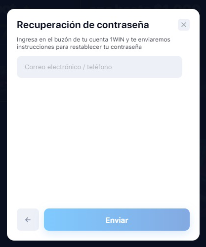 Recuperación de Contraseña en 1win